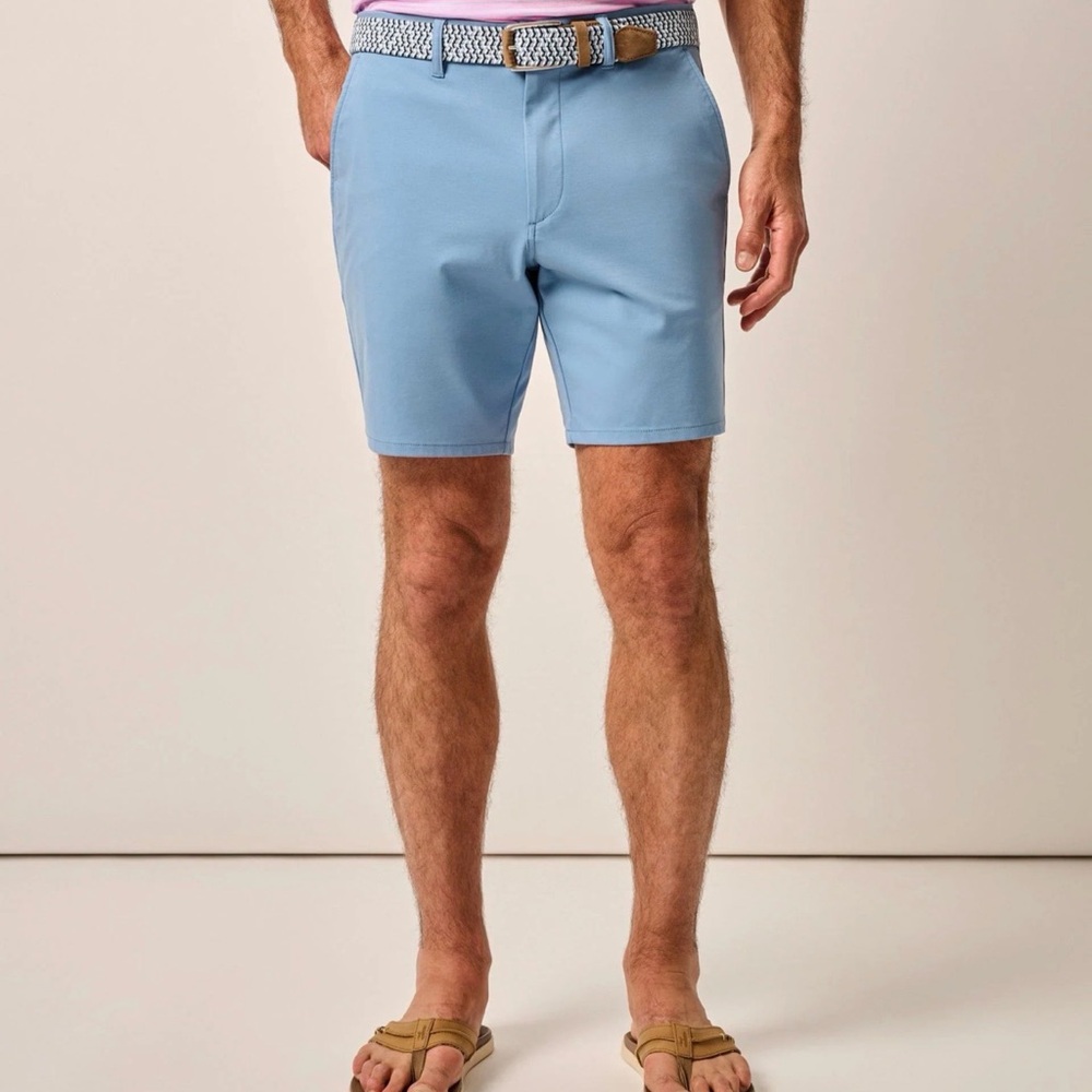 johnnie-O Jupiter Flat Front Stretch Shorts -Blue Horizon - Size 34